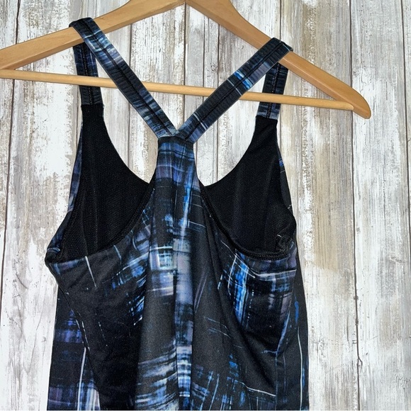 Athleta Blue Plaid Optimism Tank with Built in Bra - Picture 7 of 9